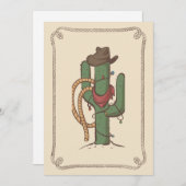 Cowboy Cactus Illustration Feiertagskarte (Vorne/Hinten)