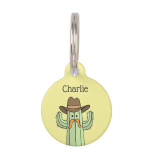Cowboy Cactus Personalisiert Pet ID Tag Haustiermarke