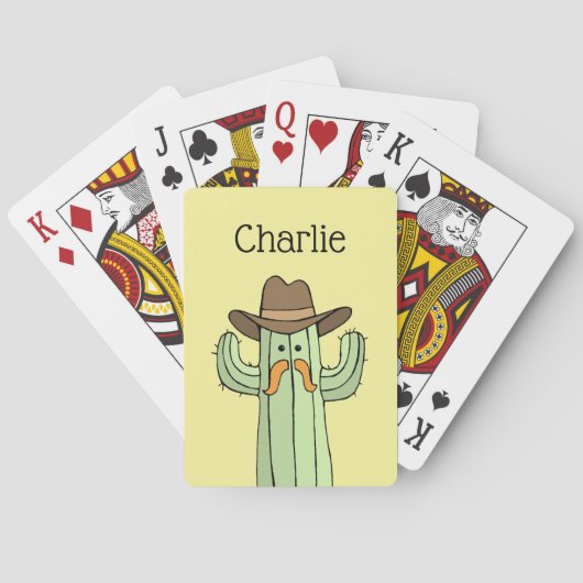 Cowboy Cactus Personalisiert Playing Cards Spielkarten (Rückseite)