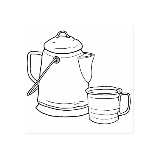 Cowboy-Camping Kaffeebuch und Teebecher Gummistempel (Prägung)