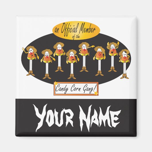 Cowboy Candy Corn Gang | Halloween Magnet (Vorne)