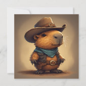 Cowboy Capybara Einladung (Vorderseite)