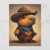 Cowboy Capybara Feiertagspostkarte (Vorderseite)