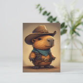 Cowboy Capybara Feiertagspostkarte (Stehend Vorderseite)
