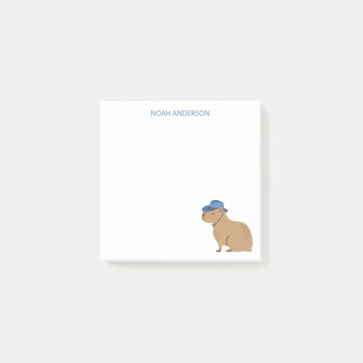 Cowboy Capybara Tierkinder Schreibpapier Post-it Klebezettel (Vorderseite)