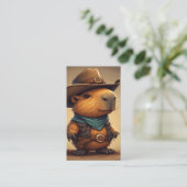 Cowboy Capybara Visitenkarte (Stehend Vorderseite)
