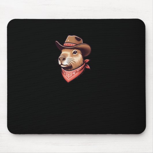 Cowboy Capybara Wild West Style Aufkleber Mousepad (Vorne)