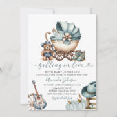 Cowboy Carriage Pumpkin Fall in Liebe Baby Dusche Einladung (Vorderseite)