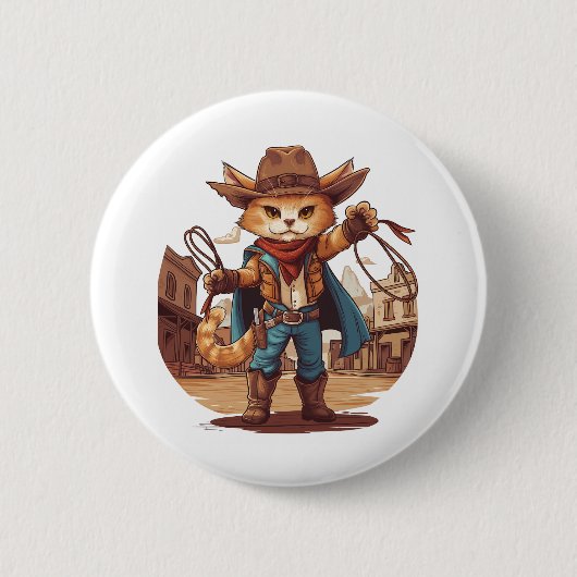 Cowboy Cat Button (Vorderseite)