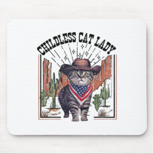 Cowboy Cat Childless Cat Lady für Kamala Wahl Mousepad