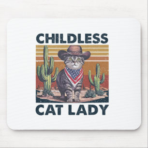 Cowboy Cat Childless Cat Lady für Kamala Wahl Mousepad