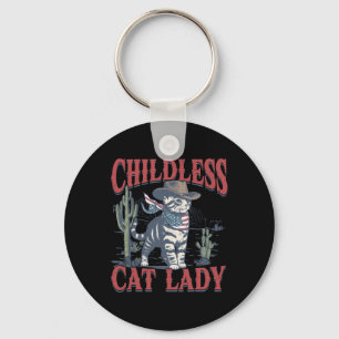 Cowboy Cat Childless Cat Lady für Kamala Wahl Schlüsselanhänger