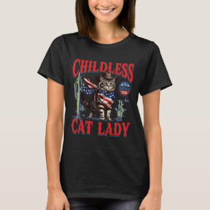 Cowboy Cat Childless Cat Lady für Kamala Wahl T-Shirt