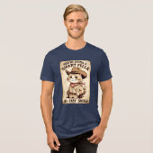 Cowboy Cat Furz Smella T-Shirt Tri-Blend Shirt (Vorderseite voll)