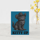 Cowboy Cat Kitty Up Vintage Western Cat  Karte (Gelbe Blume)