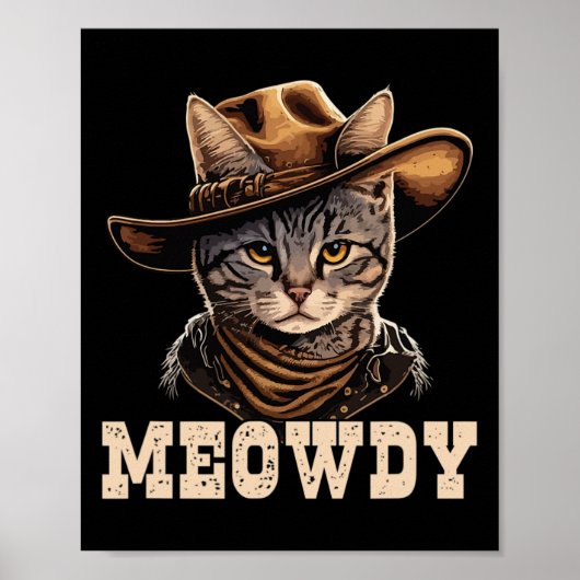 Cowboy Cat Meowdy Poster (Vorne)