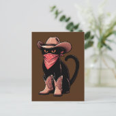 Cowboy Cat Postkarte (Stehend Vorderseite)