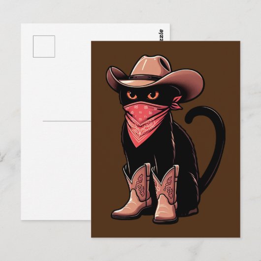 Cowboy Cat Postkarte (Vorne/Hinten)