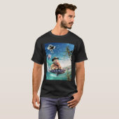 Cowboy Cat Riding Shark T-Shirt (Vorne ganz)