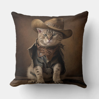 Cowboy Cat Throw Kissen
