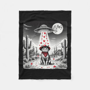 Cowboy Cat Ufo Meme Funny Cat Ufos Valentinstag Fleecedecke