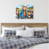 Cowboy Cattle Ranch Young Boy Graphic Art Leinwanddruck (Insitu (Schlafzimmer))