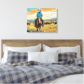Cowboy Cattle Rancher Boy's Bedroom Graphic Art Leinwanddruck (Insitu (Schlafzimmer))