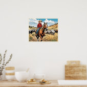 Cowboy Cattle Rancher Boy's Bedroom Graphic Art Poster (Küche)