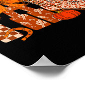 Cowboy Checkered Fall,fall Pumpkin,boots Cow Funny Poster (Ecke)