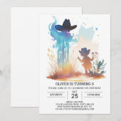 Cowboy Chic Custom Geburtstag Einladung (Vorne/Hinten)