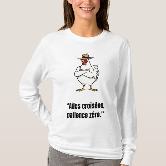Cowboy Chicken Attitude – Funny Cartoon Tee (Vorderseite)