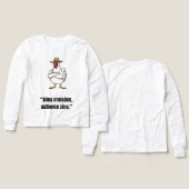 Cowboy Chicken Attitude – Lustiges Cartoon-T-Shirt (Design Vorderseite & Rückseite)
