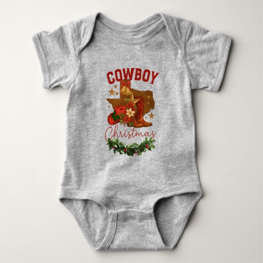 Cowboy Christmas Baby Strampler (Vorderseite)