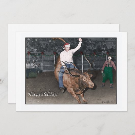 Cowboy Christmas Feiertagskarte (Vorne/Hinten)