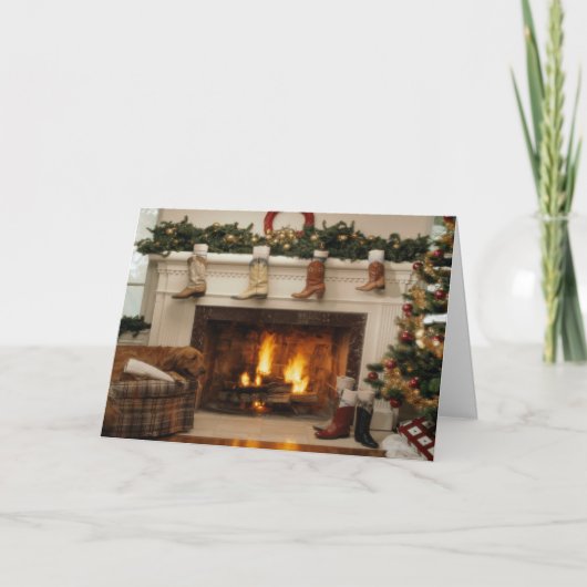 Cowboy Christmas Feiertagskarte (Vorderseite)