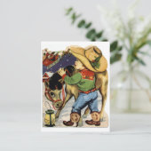 Cowboy Christmas Feiertagspostkarte (Stehend Vorderseite)