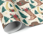 Cowboy Christmas Gift Wrapping Paper - Cream Geschenkpapier (Rolleneckpunkt)