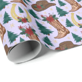 Cowboy Christmas Gift Wrapping Paper - Purple Geschenkpapier (Rolleneckpunkt)