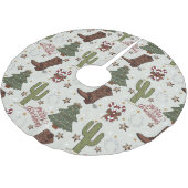 Cowboy Christmas Polyester Weihnachtsbaumdecke (Schrägansicht)