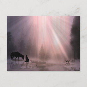 Cowboy Church Holiday Weihnachtsfeier Postkarte