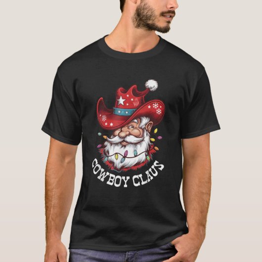 Cowboy Claus Cowboy Weihnachtsmannmütze Xmas Chris T-Shirt (Vorderseite)
