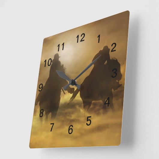 Cowboy Clock Quadratische Wanduhr (Winkel)
