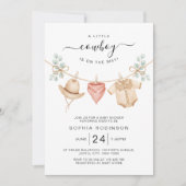 Cowboy Clothesline Wild West Boy Baby Shower Einladung (Vorderseite)