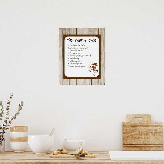 Cowboy-Code Poster (Küche)