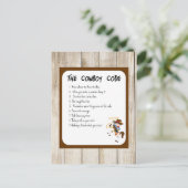 Cowboy-Code Postkarte (Stehend Vorderseite)