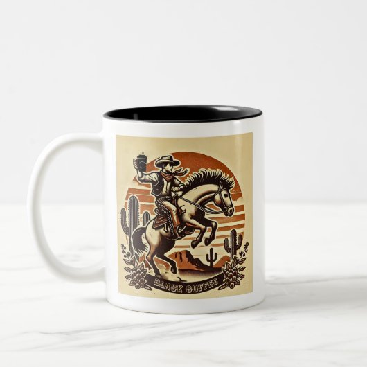 Cowboy Coffee Tasse Retro Design (Links)