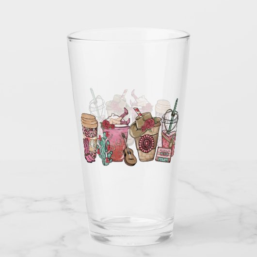 Cowboy Coffee Time Glas (Vorderseite)