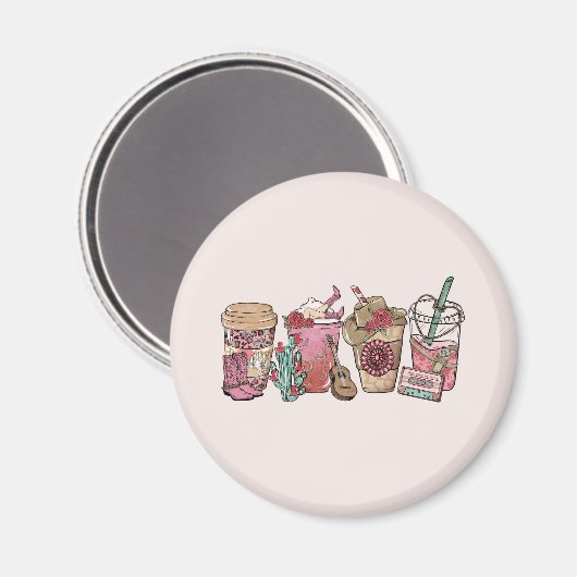 Cowboy Coffee Time Magnet (Vorderseite/Rückseite)
