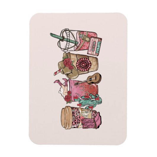 Cowboy Coffee Time Magnet (Vertikal)