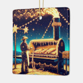 Cowboy Cooking auf der GRILLEN Pit Weihnachten Keramikornament (Links)